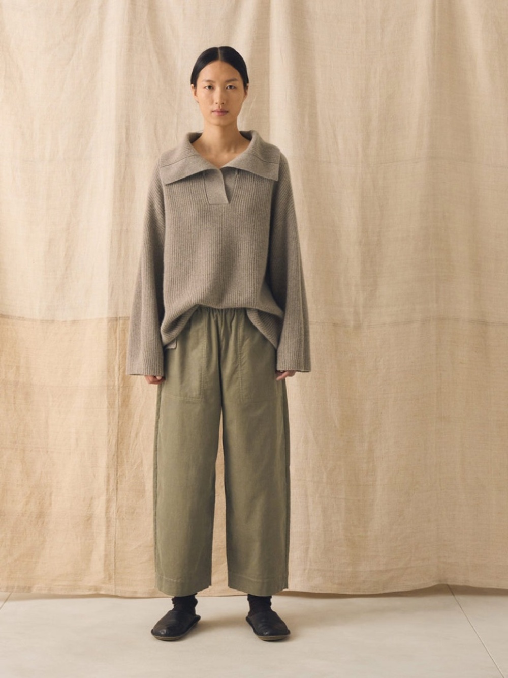 Toast Barrel Leg Cord Pants in Pear, Size S